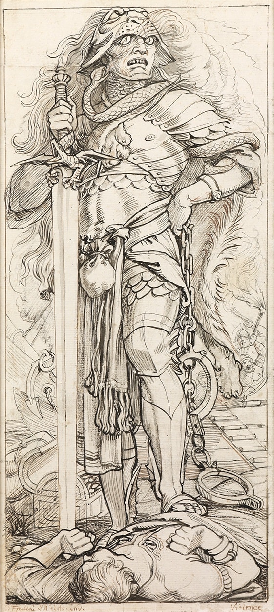 Frederic James Shields (1833-1911), 'Violence' for the Chapel of the Ascension
