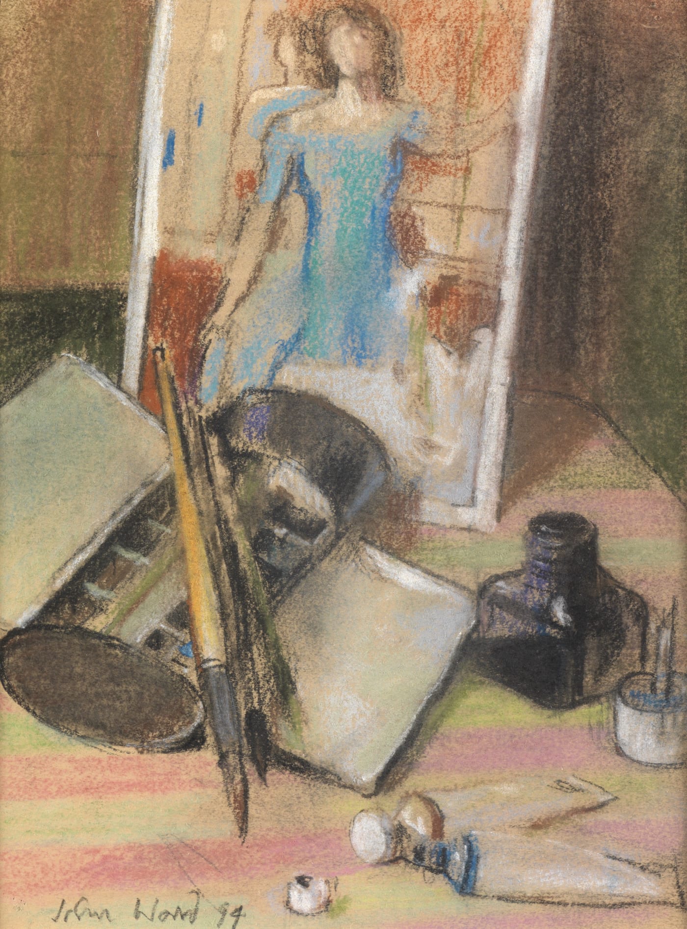 John Ward (1917-2007), Postcard and Paintbox