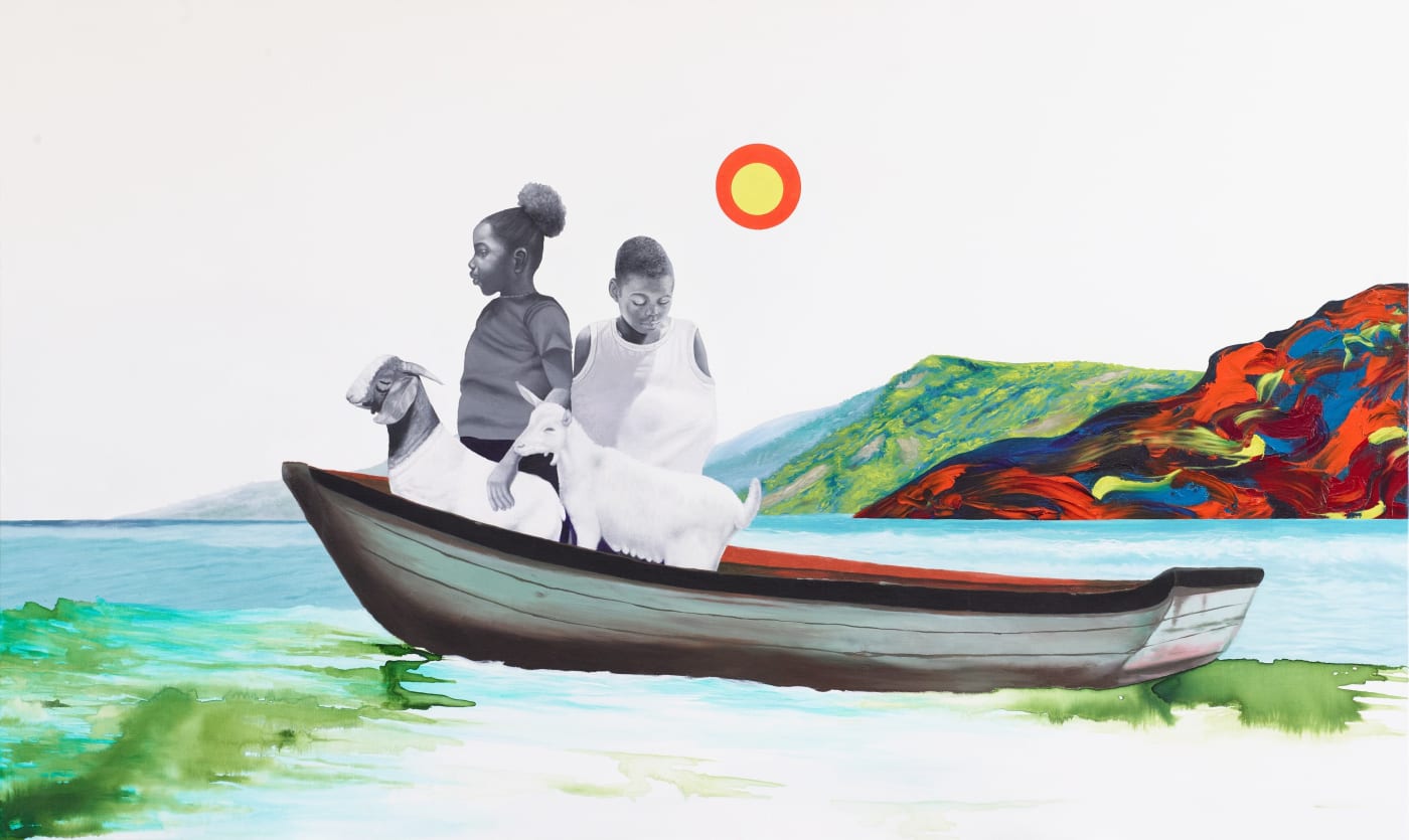 Mathieu JN Baptiste | Unknown Destination | Oil Acrylic and Ink on Canvas, 2024