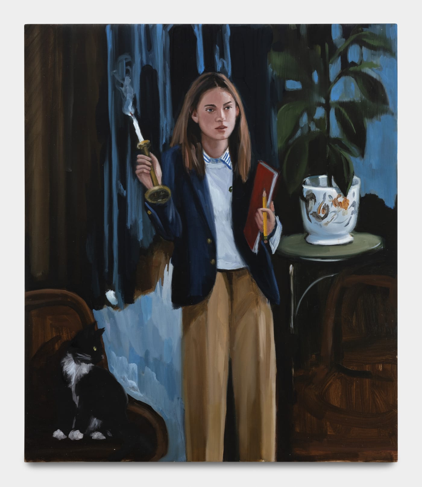 Karyn Lyons The Straight C Student, 2023 Oil on linen 55.9 x 47.6 cm. 22 x 18 ¾ in.