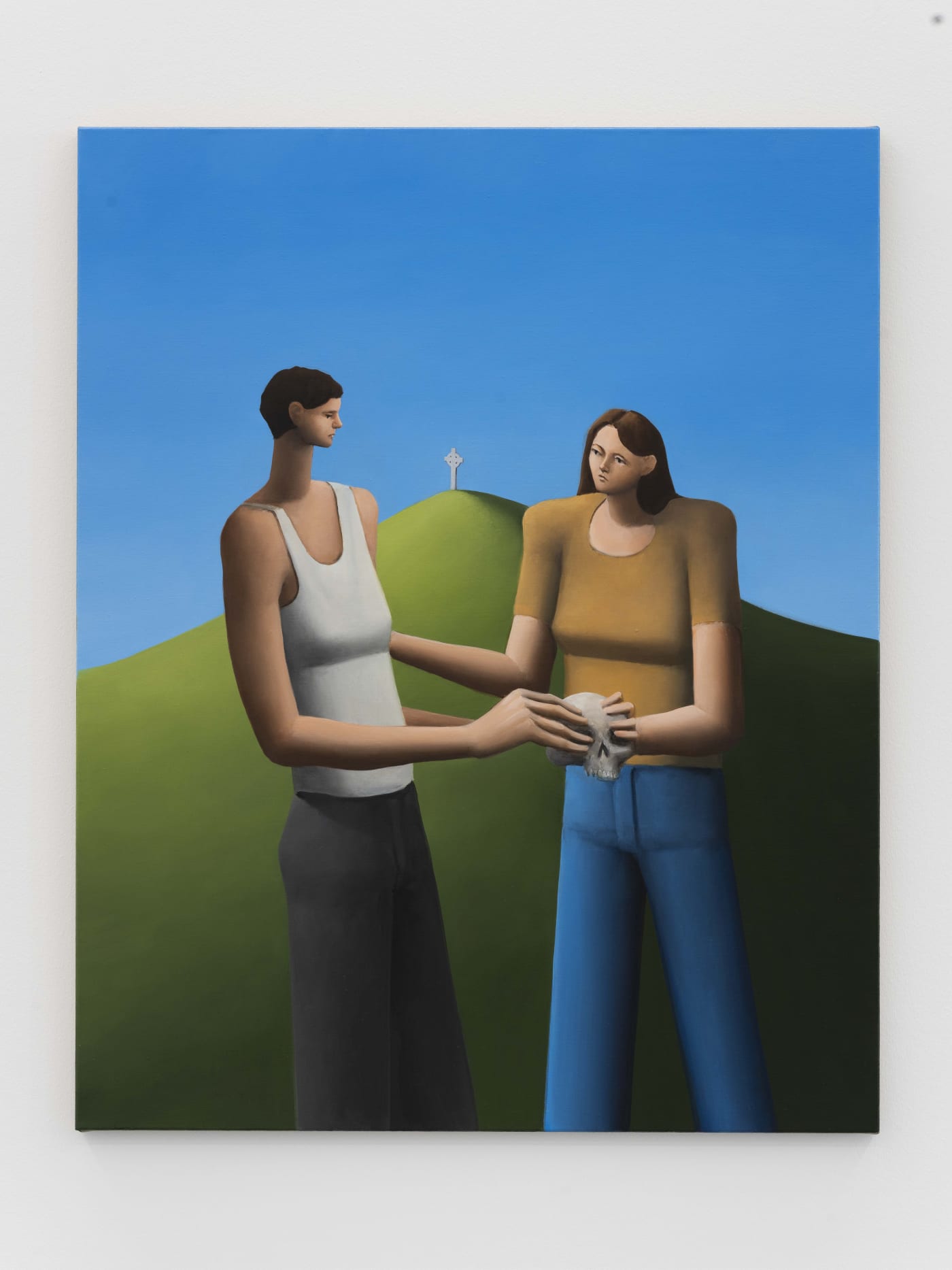 Tony Toscani THINKING ABOUT DEATH, 2022 Oil on linen 100 x 80 cm. 39 x 31 in.