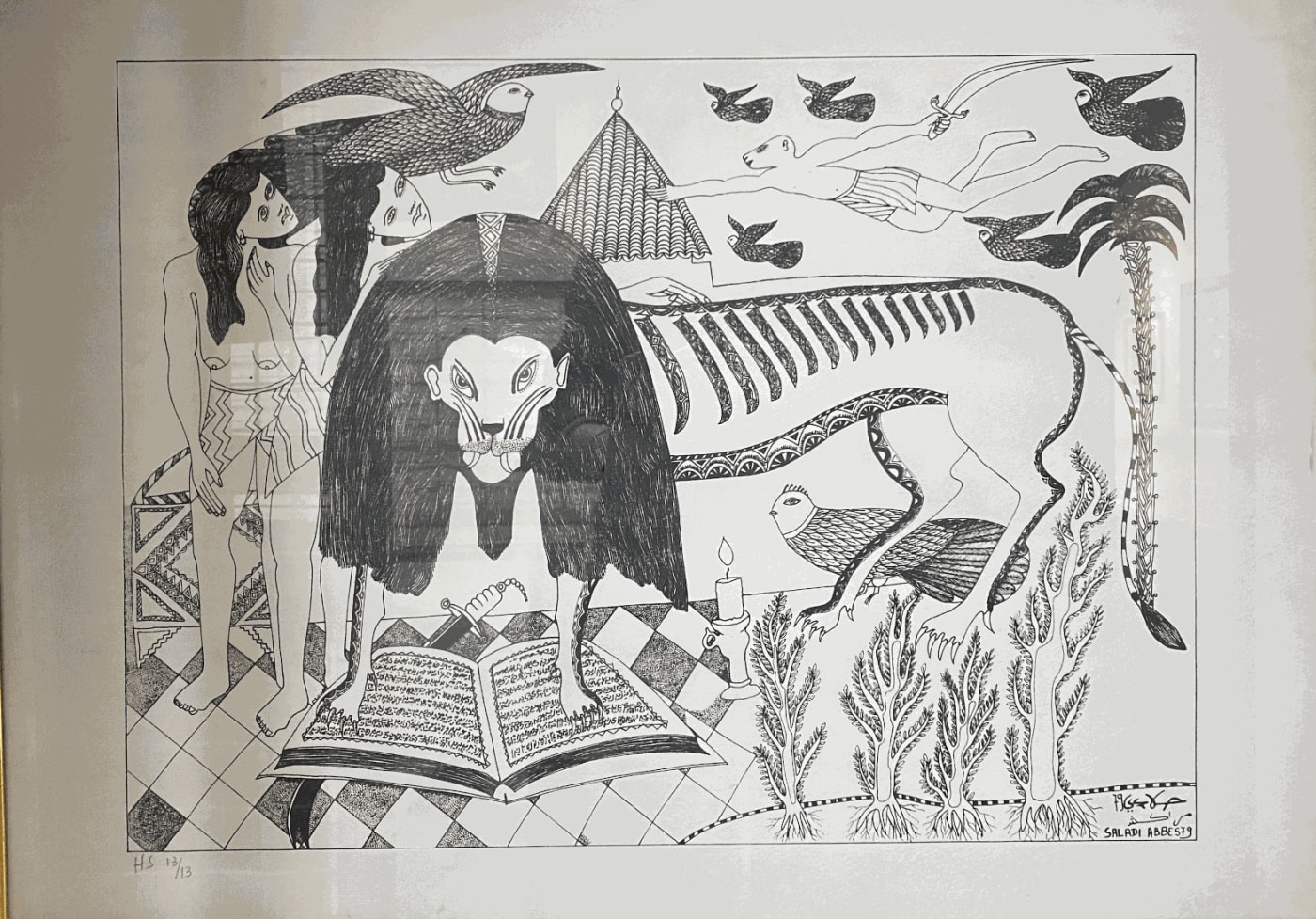 Abbes Saladi, Lithograph 13/13, 1979