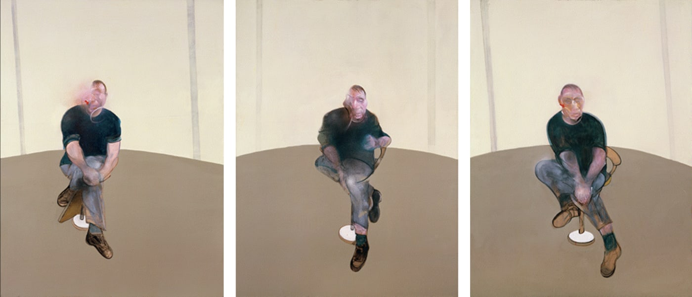 Study for a Self-Portrait - Triptych, 1985-86 Oil and aerosol paint on canvas Each: 78in x 58in Total: 234in x 174in (approx.)