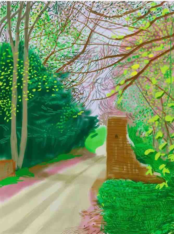 David Hockney, The Arrival of Spring in Woldgate, East Yorkshire, 17 April 2011