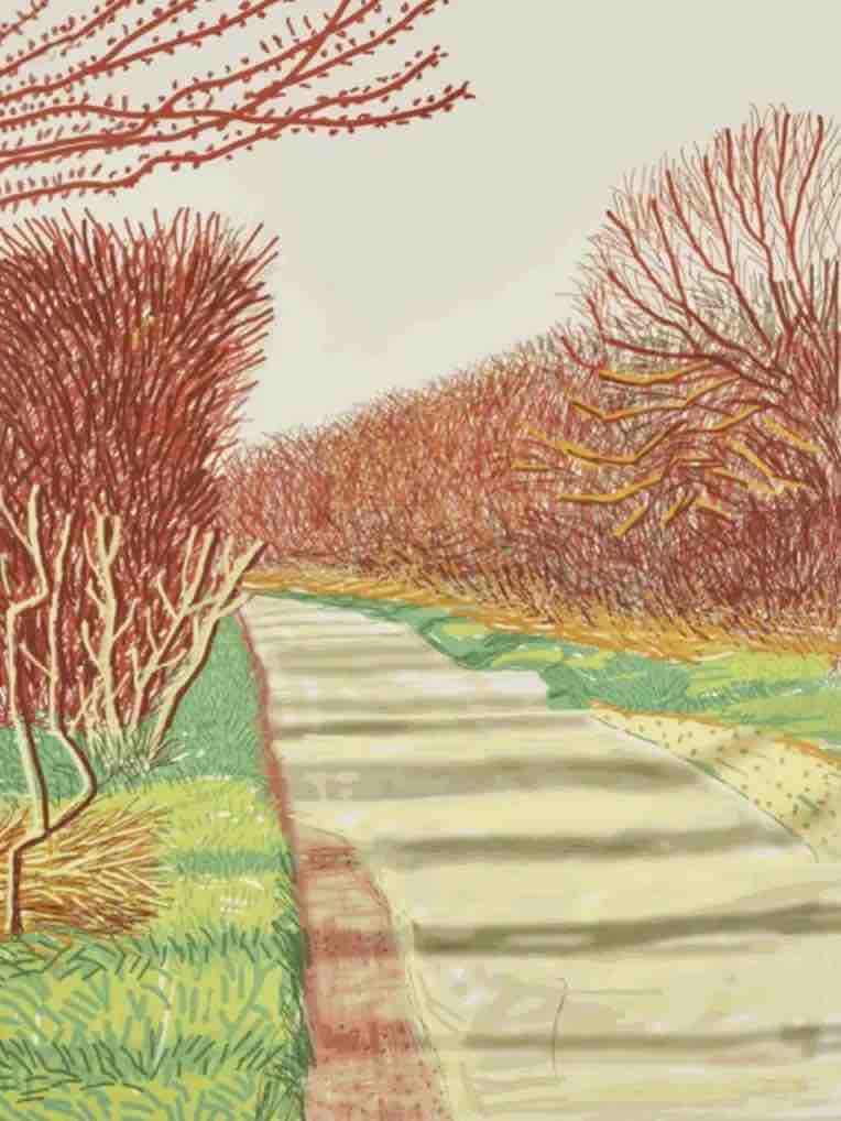 David Hockney, The Arrival of Spring in Woldgate, East Yorkshire, 21 March 2011