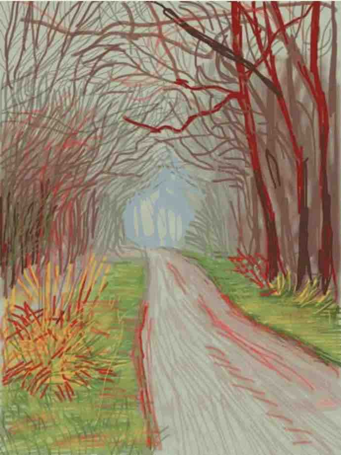 David Hockney, The Arrival of Spring in Woldgate, East Yorkshire, 13 January 2011