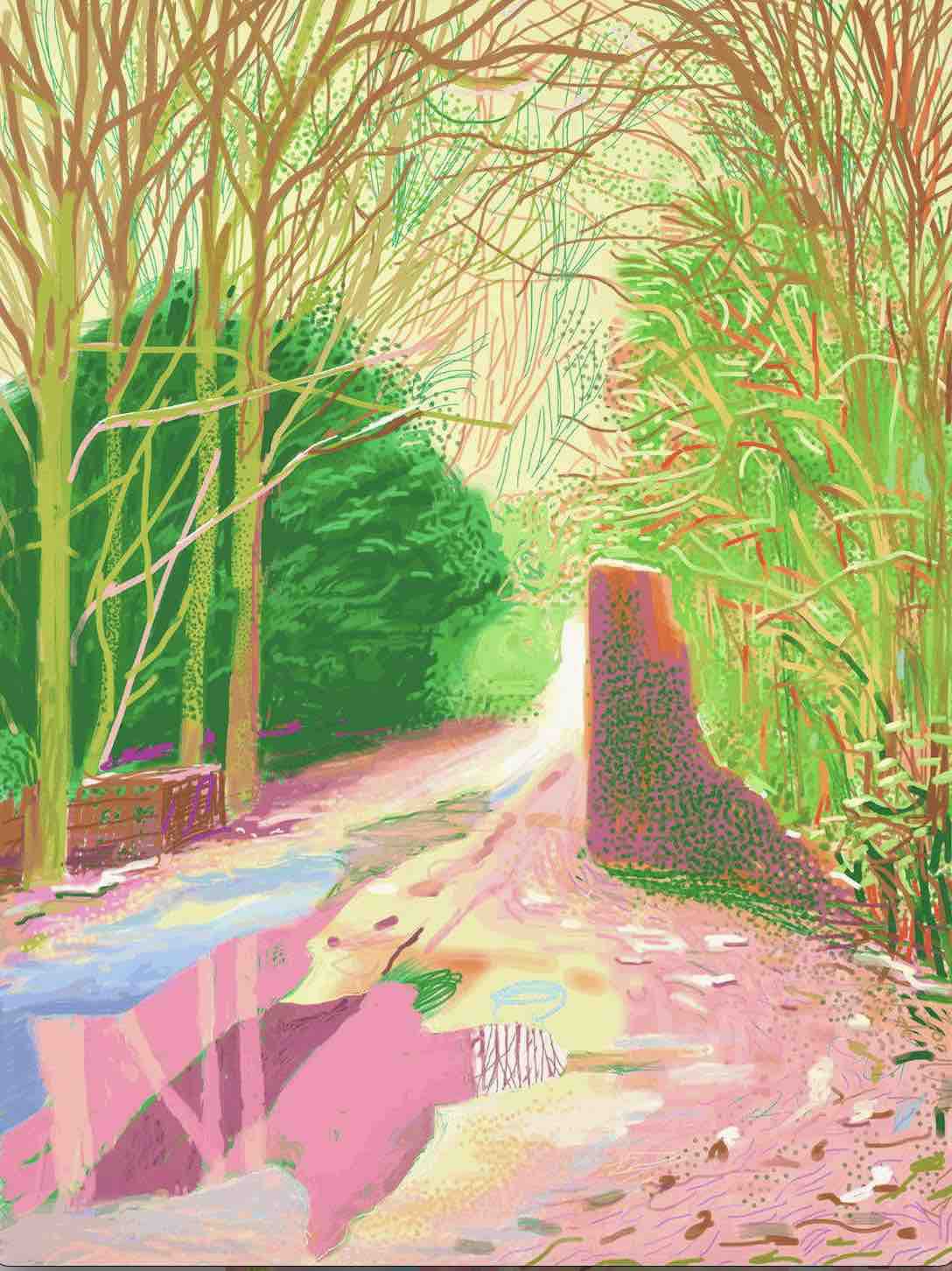 David Hockney, The Arrival of Spring in Woldgate, East Yorkshire, 2 January 2011
