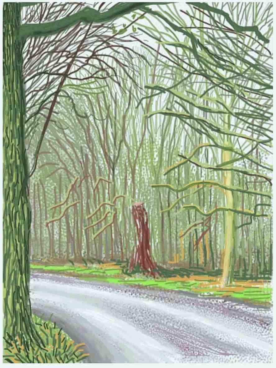 David Hockney, The Arrival of Spring in Woldgate, East Yorkshire, 18 January 2011
