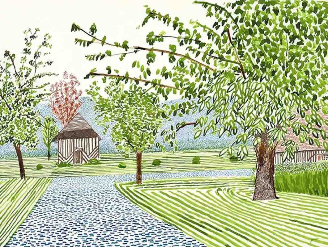 David Hockney, My Normandy, Study of the Entrance, 2019