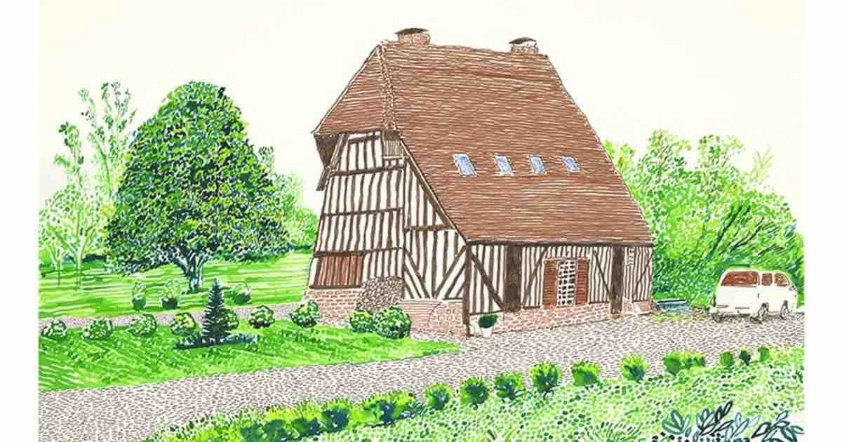 David Hockney, My Normandy, In Front of the House Looking West, 2019