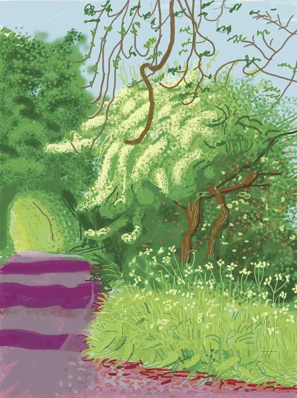 David Hockney, The Arrival of Spring in Woldgate, East Yorkshire, 14 May 2011