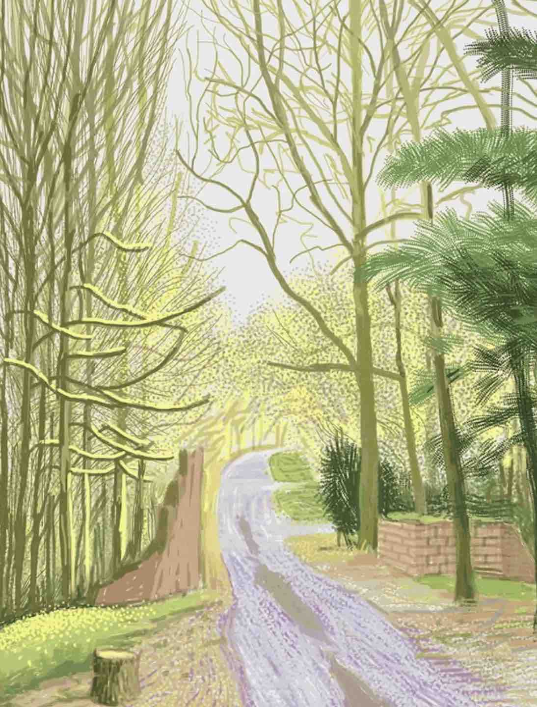 David Hockney, The Arrival of Spring in Woldgate, East Yorkshire, 30 March 2011
