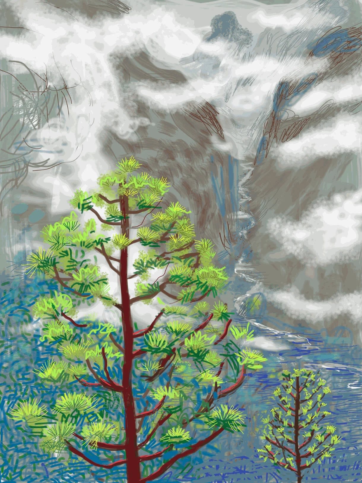 Buy or sell David Hockney, Yosemite I, October 5, iPad drawing