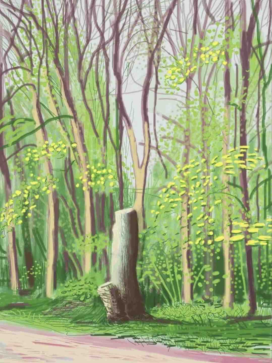 David Hockney, The Arrival of Spring in Woldgate, East Yorkshire, 19 April 2011