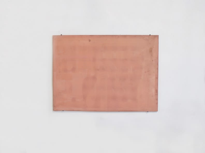 Servane Mary Untitled (Pink Monochrome Mirror), 2011 mirror, silk 13 x 18 inches