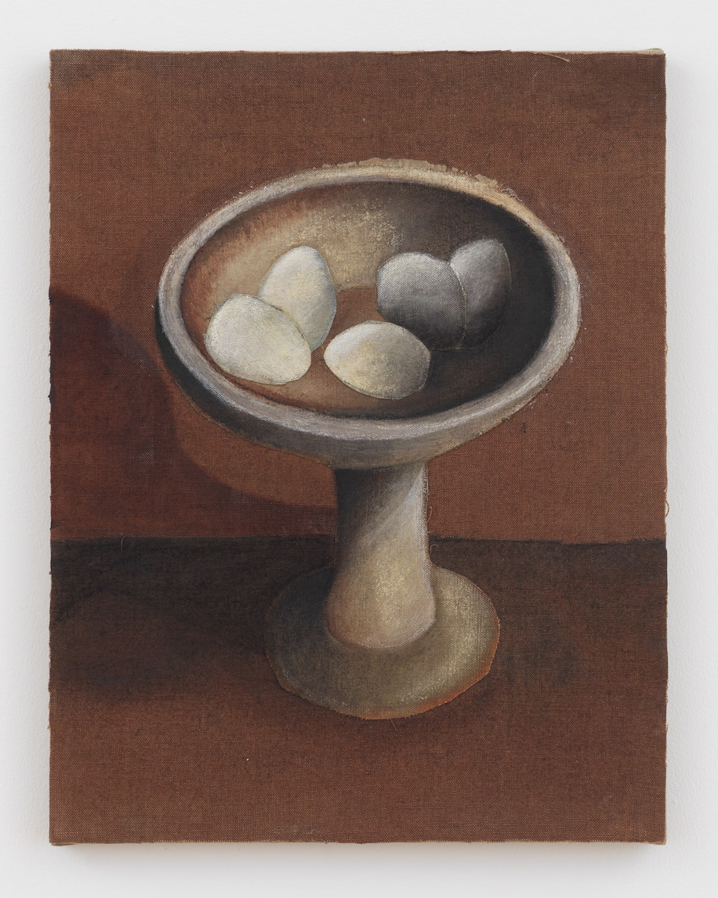 Alessandro Teoldi Uova, 2024 Oil, charcoal, ink, chalk, pastels, fabric and linen collage mounted on linen 47.5 x 35.6 cm 18 3/4 x 14 in