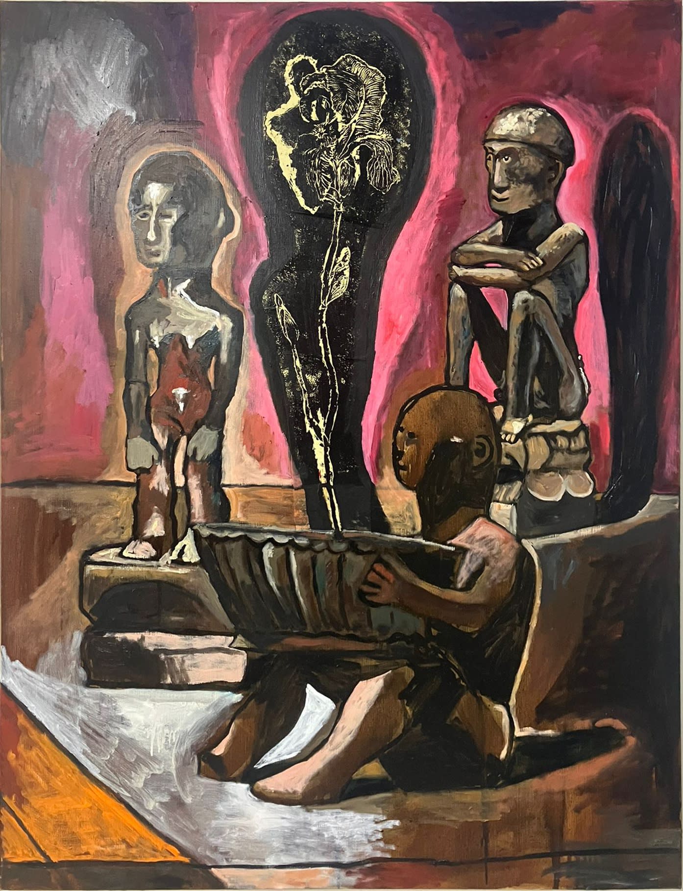 Damien Deroubaix - Étude pour el angel exterminador 1, 2024, 116 x 89 cm