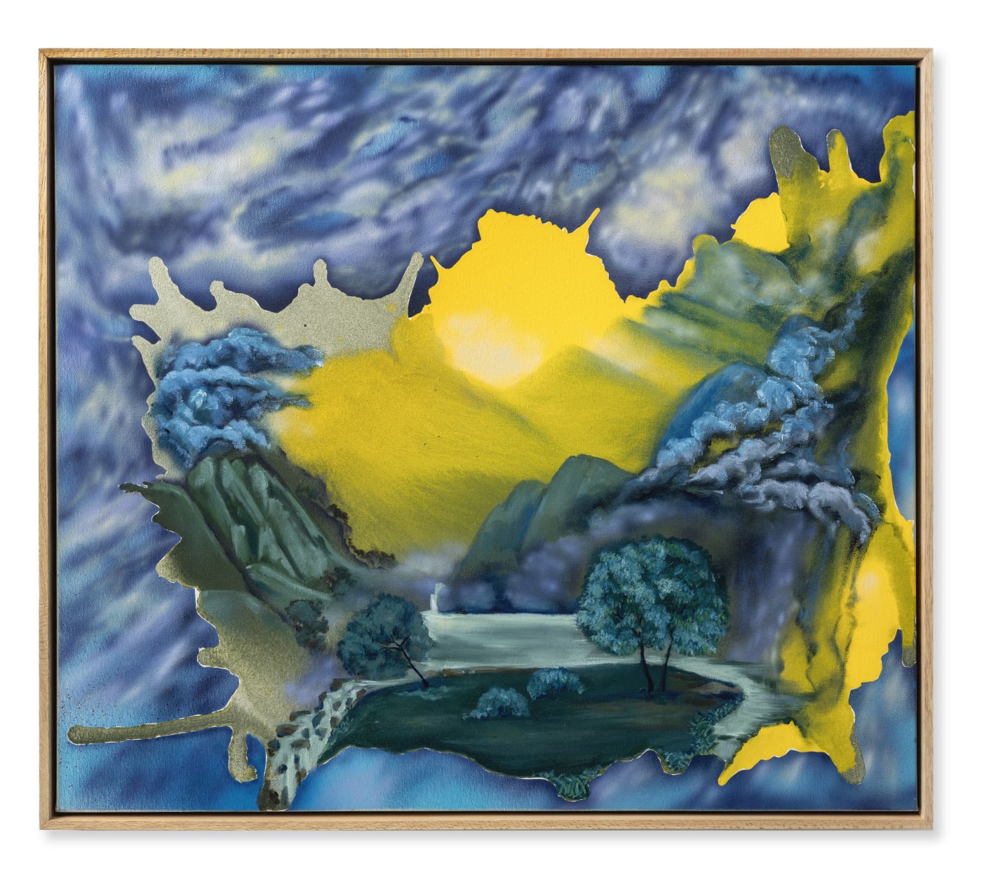Faizal Yunus When Silence Speaks, 2024 Signed and dated on verso Oil, automotive paint on canvas 70 x 80cm