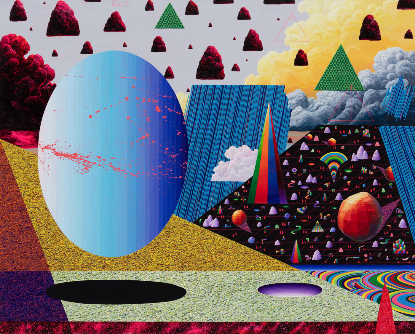 Ahn Doojin 촤락- 풍경위에 풍경 130 x 160cm acrylic and oil on canvas 2022
