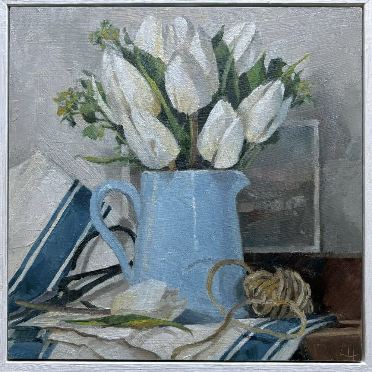 Louise Hawkins, Blue Jug and Stripes