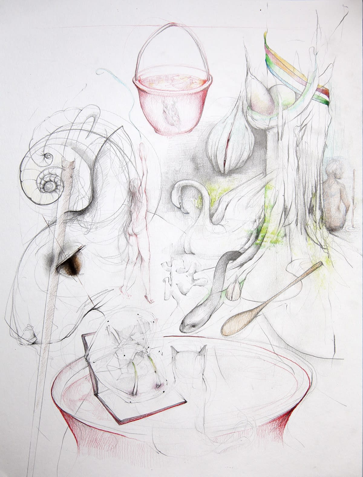 Kirsty Whiten, Intuiative Drawing (Chantal), 2019 Pencil and watercolour on paper, 42 x 56 cm