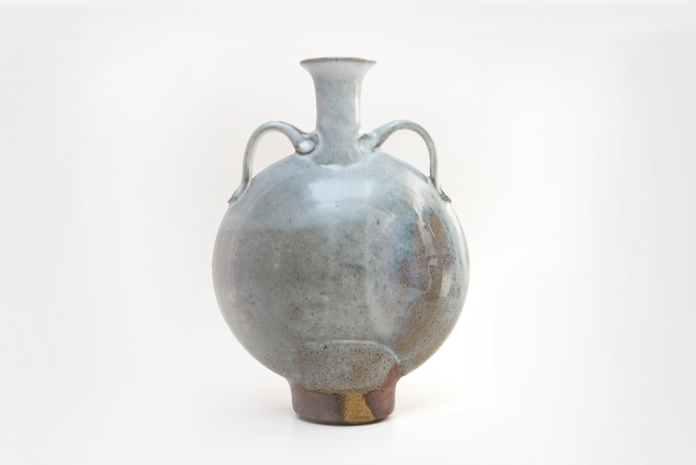 Joseph Bull, Wood Fired Bottle Form with Handles, Glazed in Beech Tree Ash, 2020