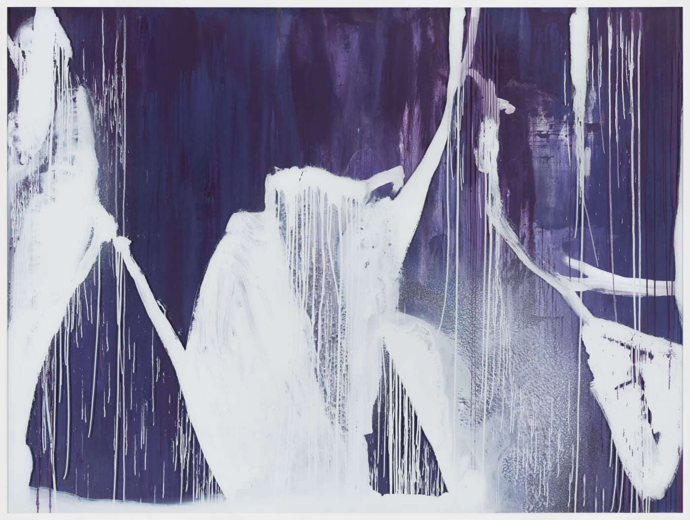 Michael Müller Laurent bei den Indianer (Brain Fucking), 2020-2021 Acrylic, Gesso and Lacquer on Belgian Linen and Glass 183.4 x 243.4 x 7 cm