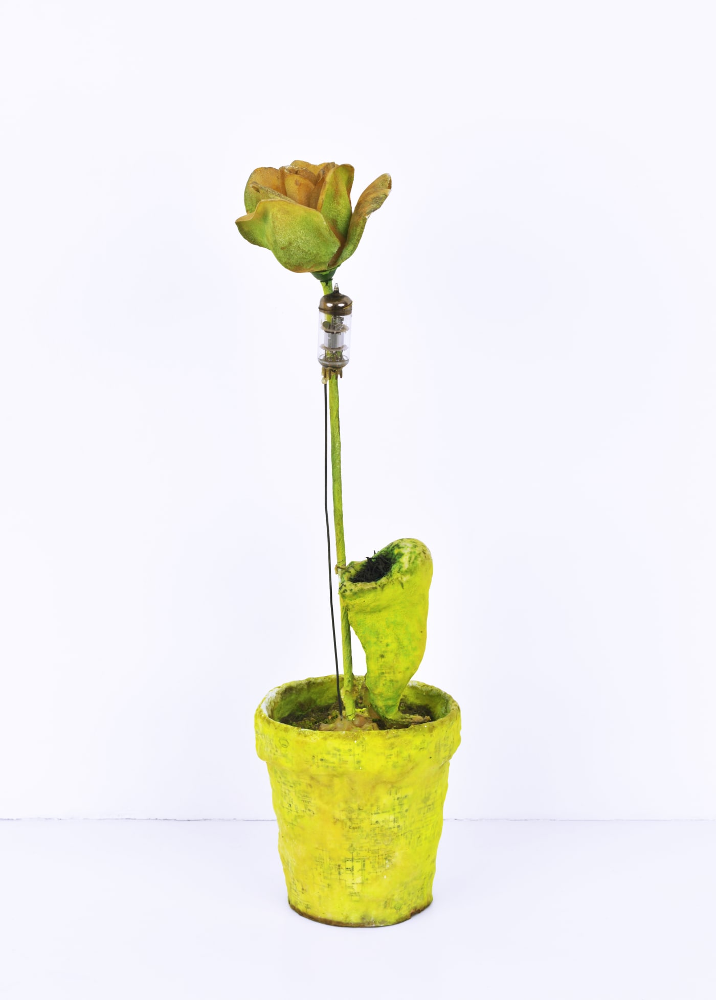 Tetsumi Kudo Souvenir la Mue - For nostalgic purpose - For your living room, 1967 Signed and dated T. KUDO 67 Plastique, resine,cellulose, peinture, terre, ampoule TSF 45 x 12 x 13 cm 17 3/4 x 4 3/4 x 5 1/8 in