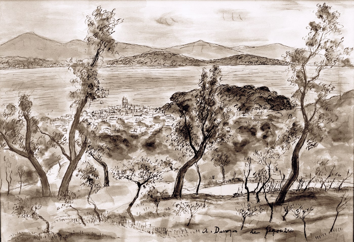 André Dunoyer de Segonzac , Saint-Tropez vue de la Chapelle Saint-Anne, c. 1930