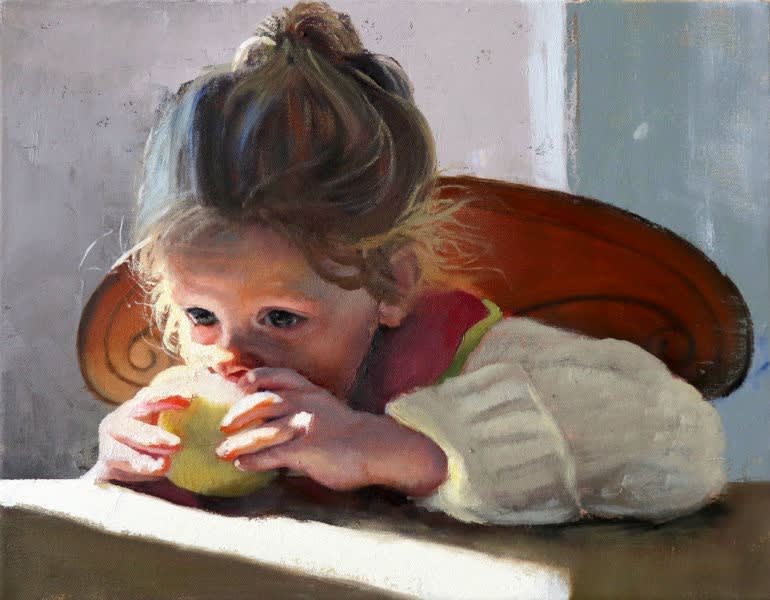 Nicolas Sanchez - Green Apple - 2019 - olieverf op doek - 35 x 45 cm