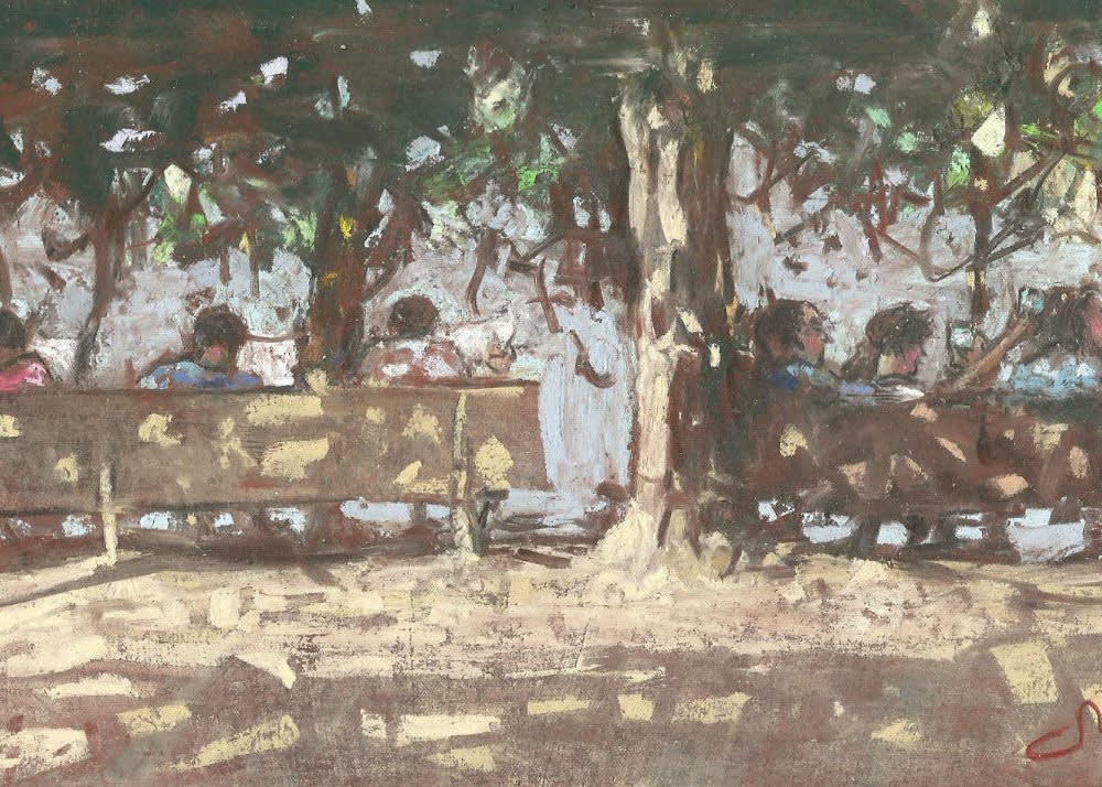 Onno Boerwinkel - Al lago - 2018 - pastel en gemengde techniek - 22 x 27 cm