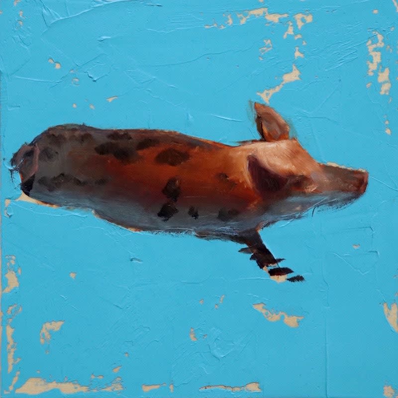 Nicolas Sanchez - Play Swiggy - 2018 - olieverf op paneel - 15 x 15 cm