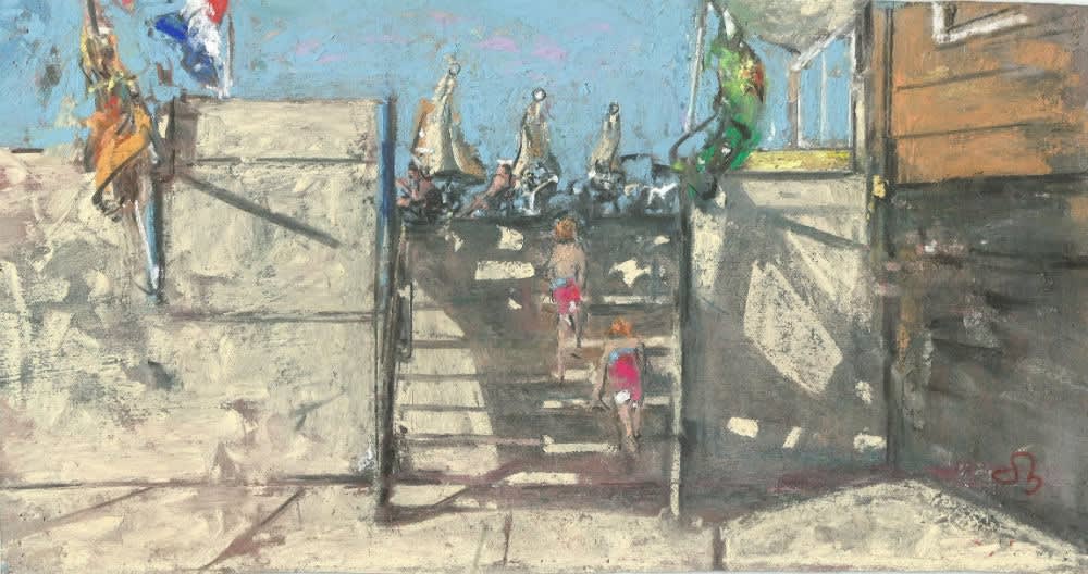 Onno Boerwinkel - Zon en wind - 2017 - pastel en gemengde techniek - 26 x 39 cm