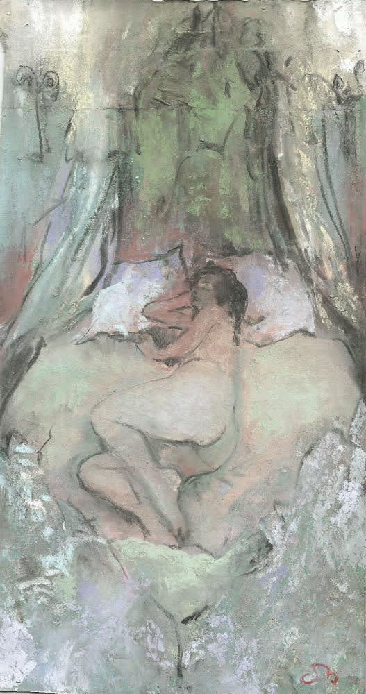 Onno Boerwinkel - Vie en rose - 2017 - pastel en gemengde techniek - 33 x 20 cm