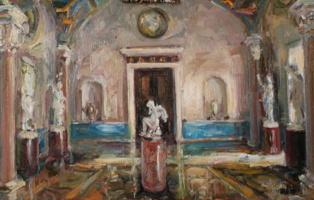 Douwe Elias - Italiaans Palazzo - 2017 - olieverf op paneel - 60 x 120 cm