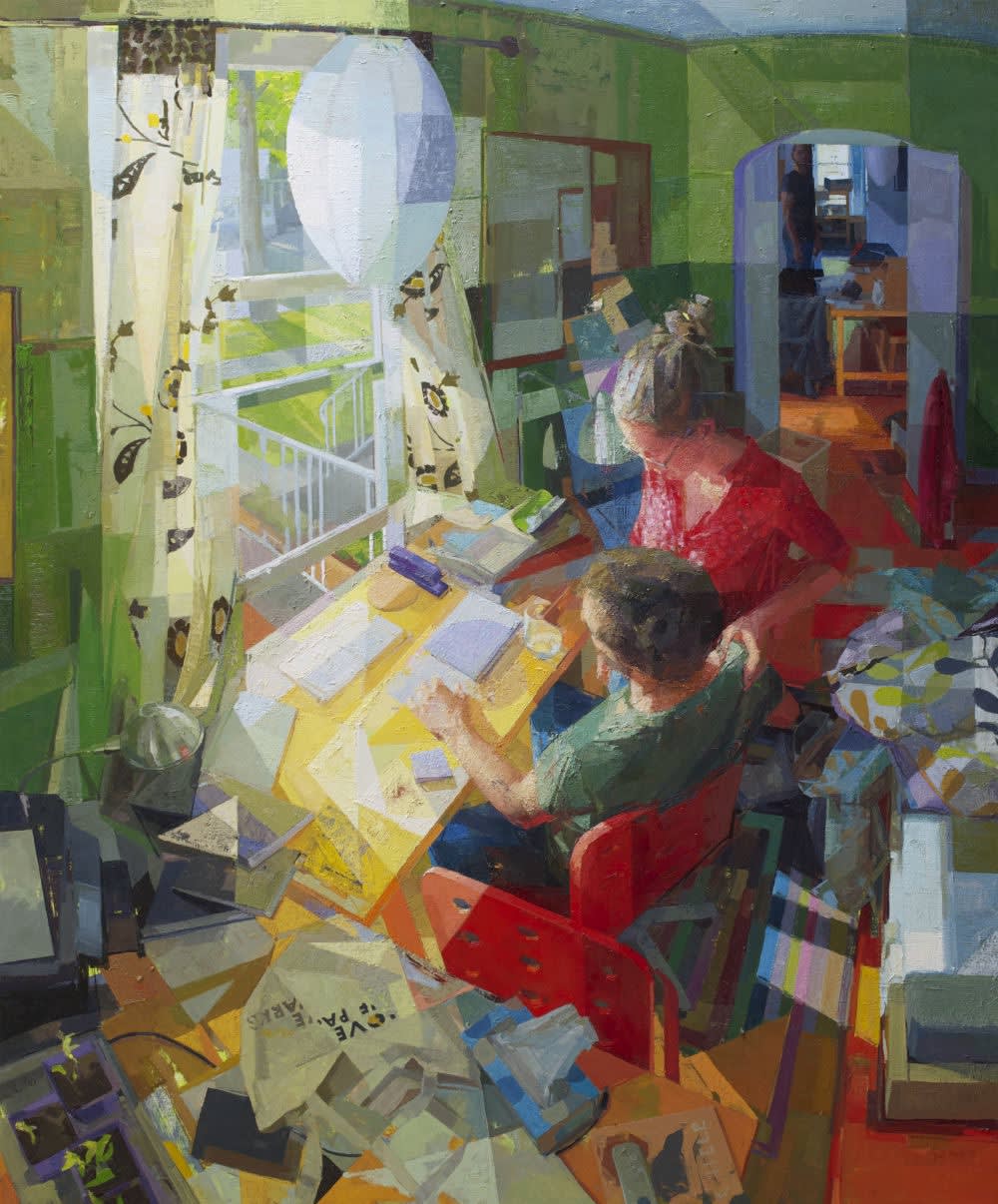 Zoey Frank - Peter's Desk - 2017 - olieverf op doek - 147 x 122 cm