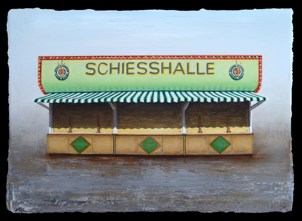 Mario Müller - Schiesshalle - 2013 - Acryl en olieverf op doek - 52 x 73 cm