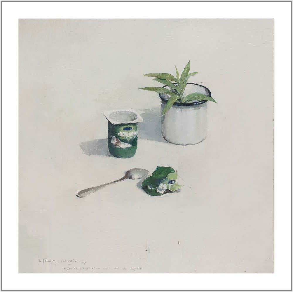 Joseba Sánchez Zabaleta - Yoghurt - 2016 - olieverf op paneel - 40 x 40 cm