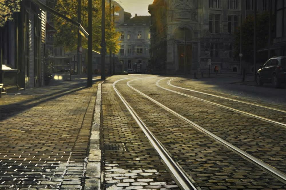 Dimitri Desiron - Morning Tracks - 2017 - olieverf op paneel - 40 x 60 cm