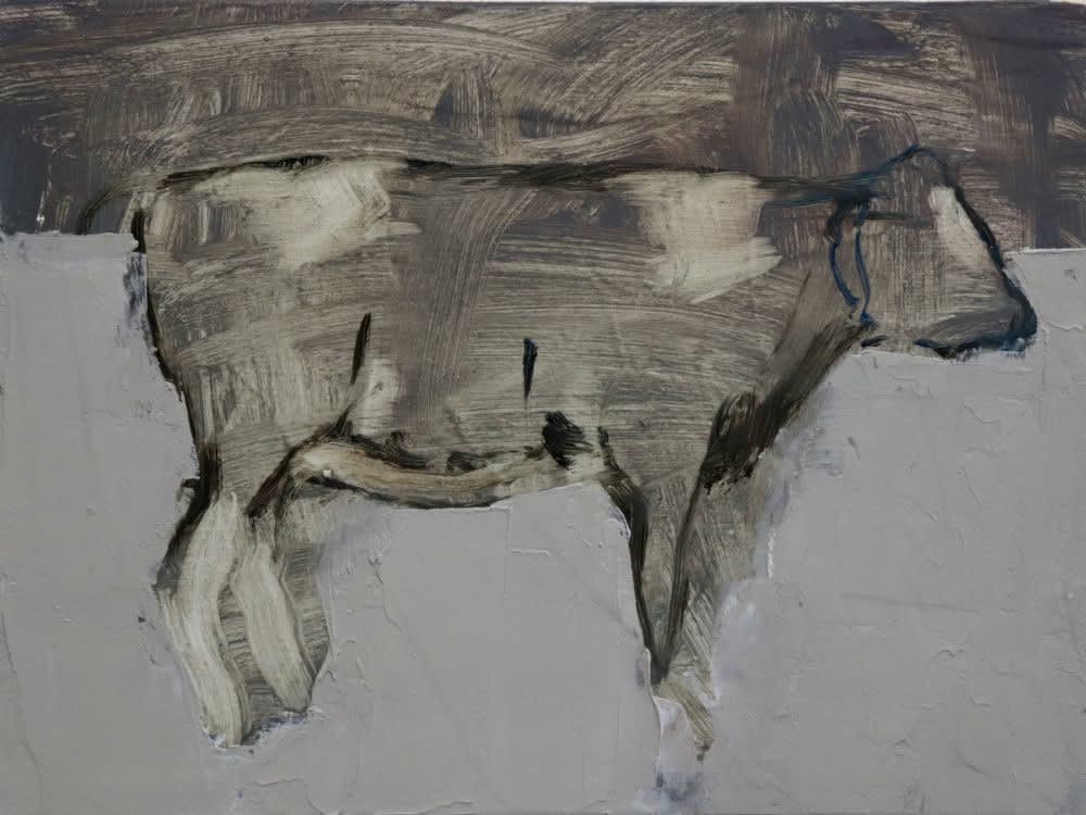 Nicolas Sanchez - Fuzzy tv - 2017 - olieverf op paneel - 15 x 20 cm
