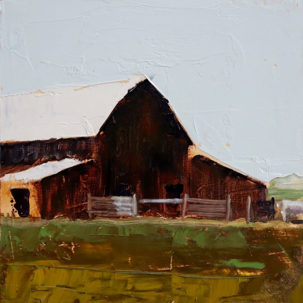 Nicolas Sanchez - Midwest Landscape (II) - 2017 - olieverf op paneel - 20 x 20 cm