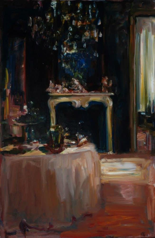 Douwe Elias - Roze interieur - 2017 - olieverf op doek - 150 x 100 cm