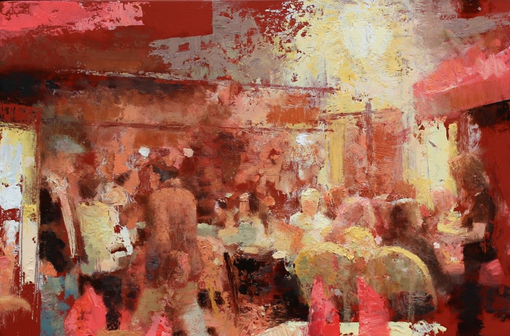 Peter Hartwig - Avond, Quartier Latin - 2016 - olieverf op paneel - 22 x 33 cm