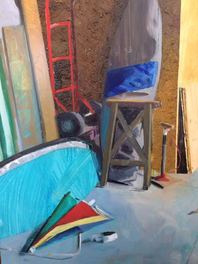 Ramona Hielckert - Geen titel - 2016 - acryl, olie en zand op paneel - 40 x 50 cm