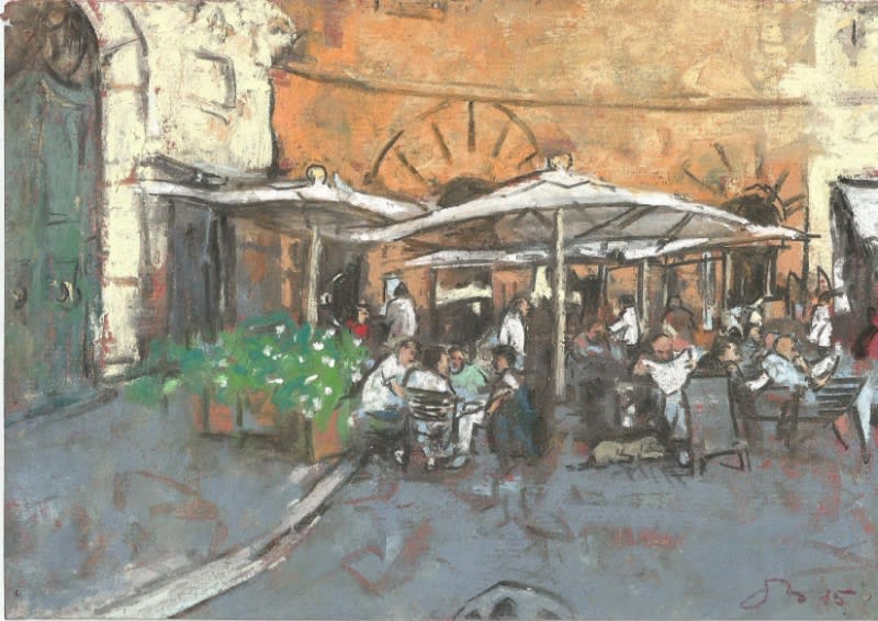 Onno Boerwinkel - Bar in Trastevere - 18 x 24 cm