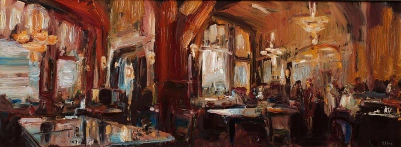 Douwe Elias - Americain - 2015 - olieverf op paneel - 30 x 80 cm