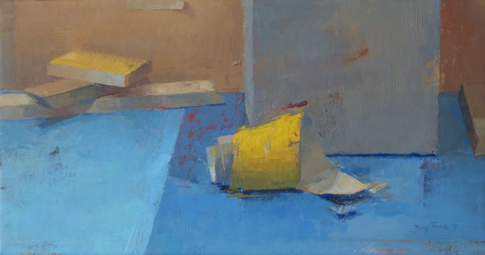 Zoey Frank - Blue and Yellow - 2013 - olieverf op doek - 22,5 x 47,5 cm