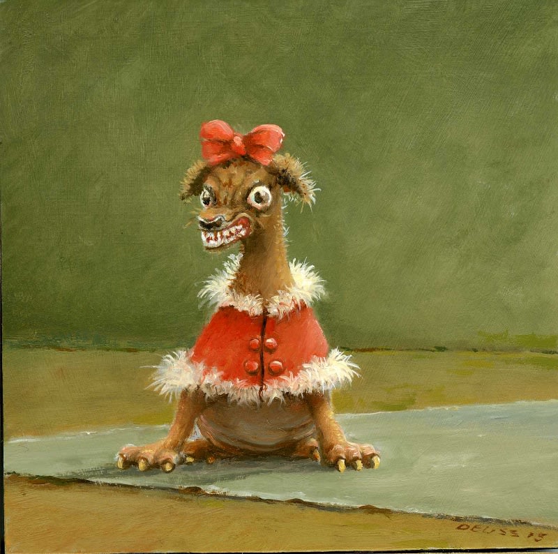 Hans Deuss - Miss Pissy - 2015 - olieverf op paneel - 10 x 10 cm