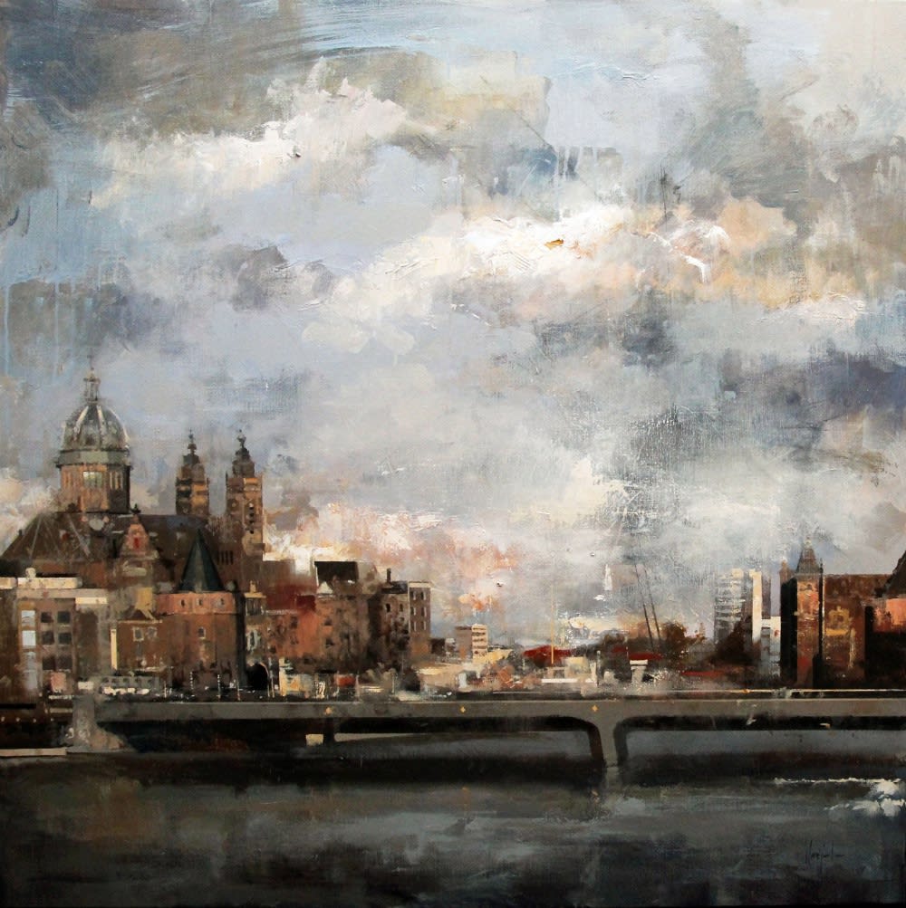 Ricardo Galán Urréjola - Panoramic view - 2015 - Olieverf op doek - 100 x 100 cm