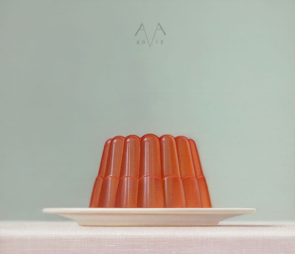 Arnout van Albada - Jell-O Peach - 2015 - eitempera en olieverf op paneel - 25 x 29 cm